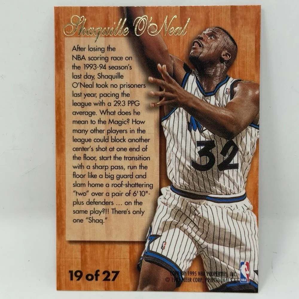 1995-96 Flair Shaquille O'Neal Hardwood Leader #19 Magic